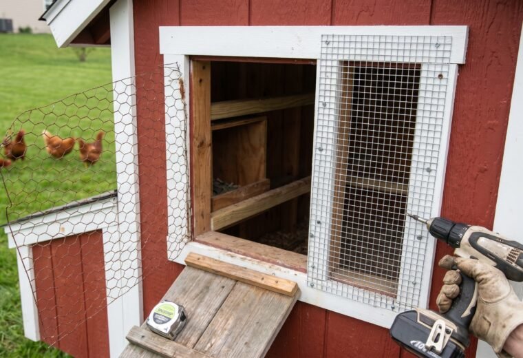 Chicken coop run being upgraded from chicken wire to hardware cloth to fix a common beginner mistake
